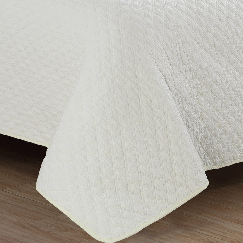 Estate Fenwick Cotton Quilt, Twin Quilt + 1 Standard Sham, Ivory