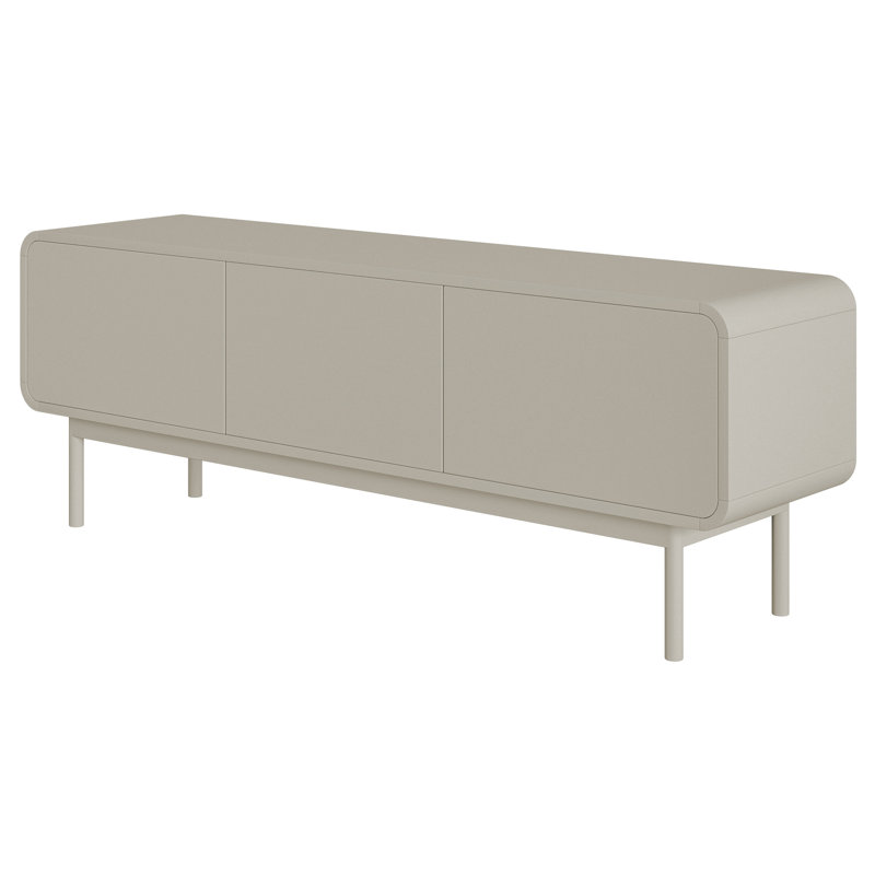 Alphonce 154 cm TV Stand with Three Drawers and Legs in, Grey Beige