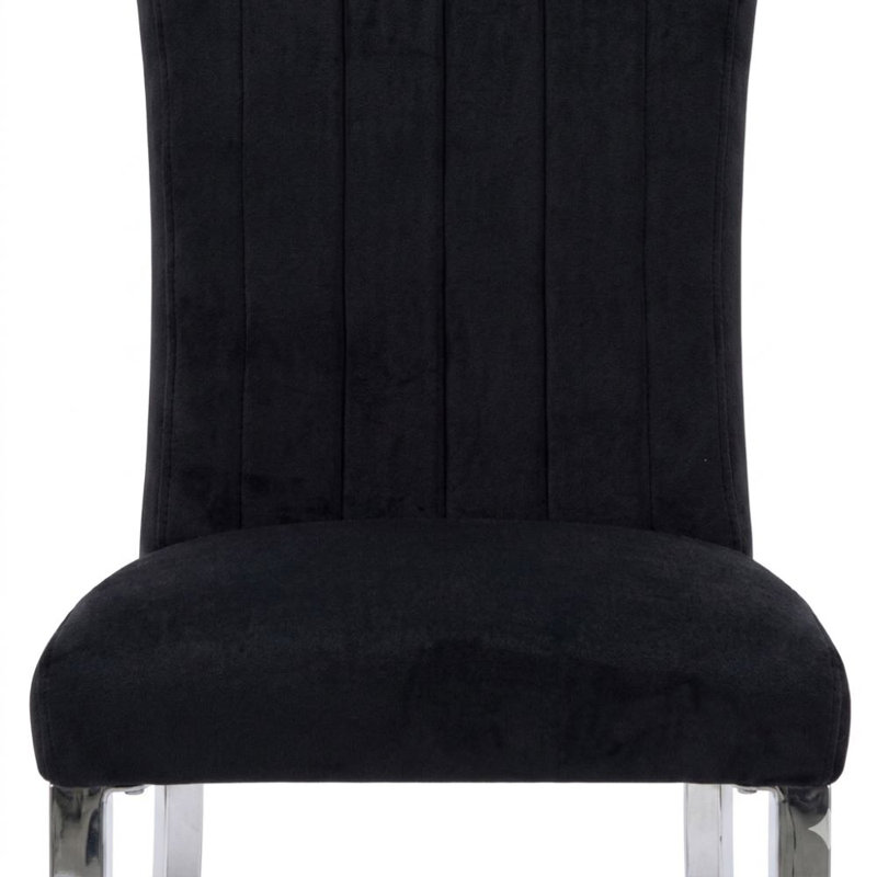 Ensemble de 2 chaises d'appoint en tissu noir Beticat