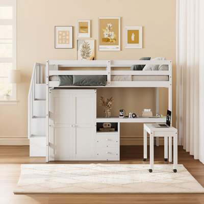 Wooden Platform Loft Bed