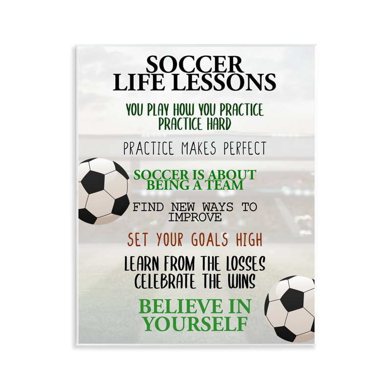 Plaque murale Soccer Soccer Lessons, design par Kim Allen