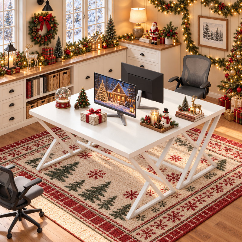 Computer Desk, Large Industrial Study Home Office Desk Modern Wood Gaming Work Writing Desk for Living room,Bedroom, Office