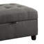 Rangement gris avec capitonnage élégant et pieds de style contemporain contemporain