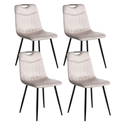 Set of 4 Dining Chairs ARGYLE Velvet