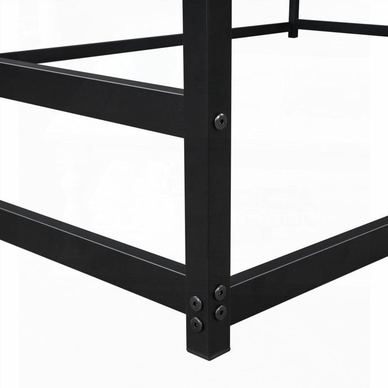 Lit plateforme en métal, grand lit, Noir