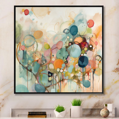 «Pink Blue Minimalims Fludity I», art mural abstrait sur toile