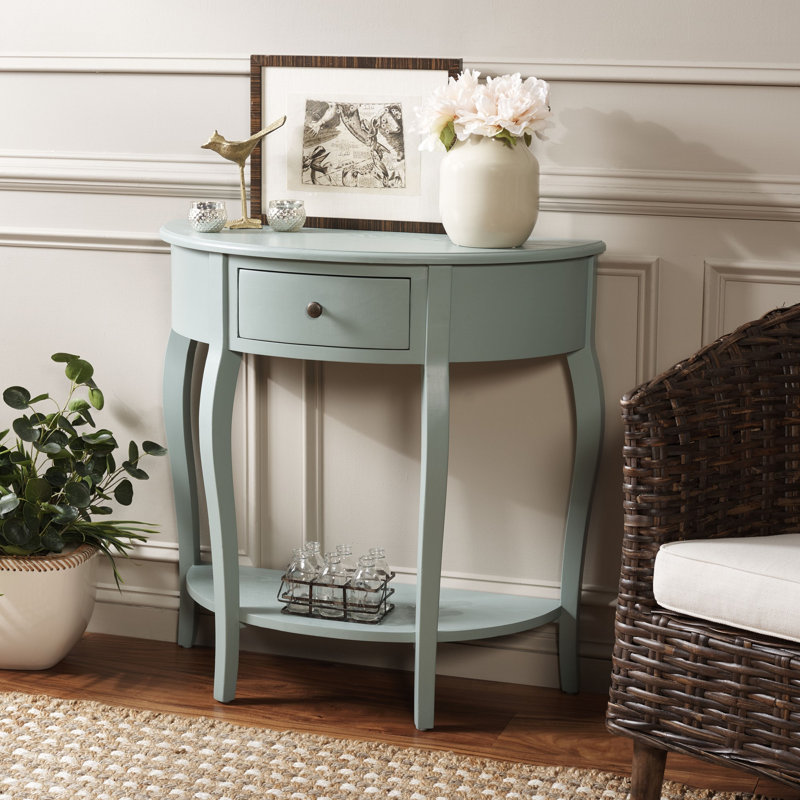Console en bois massif 32,7 po Sadie, Gris turquoise
