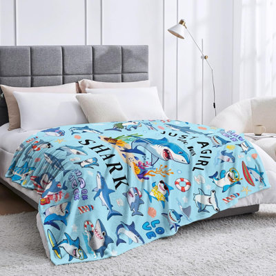 Shark Blanket Gifts for Sharks Lovers Soft Flannel Shark Throw Blanket Birthday Stuff Gifts Bedding Decor for Adults 50"x40"