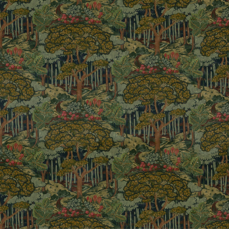 Original Brantwood Ruskin Fabric in Emerald