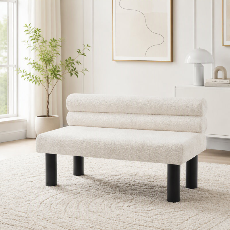 Mobilier de salle à manger rembourré Boucle, Beige, brun