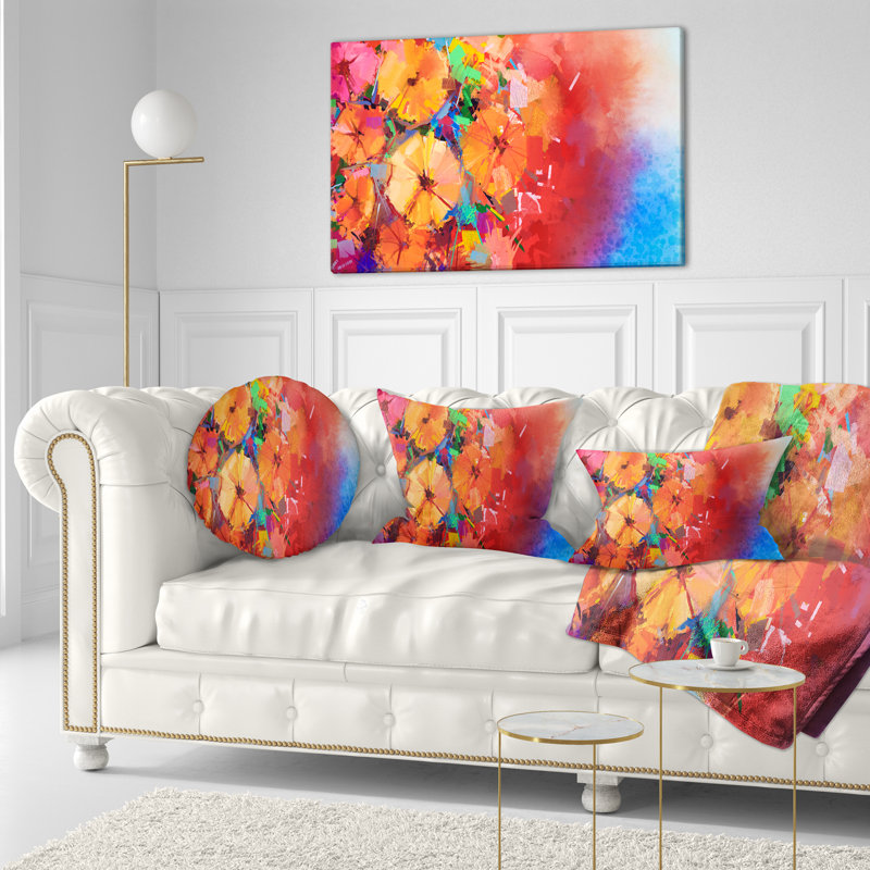 Bouquet de fleurs de gerbera - coussin à imprimé floral