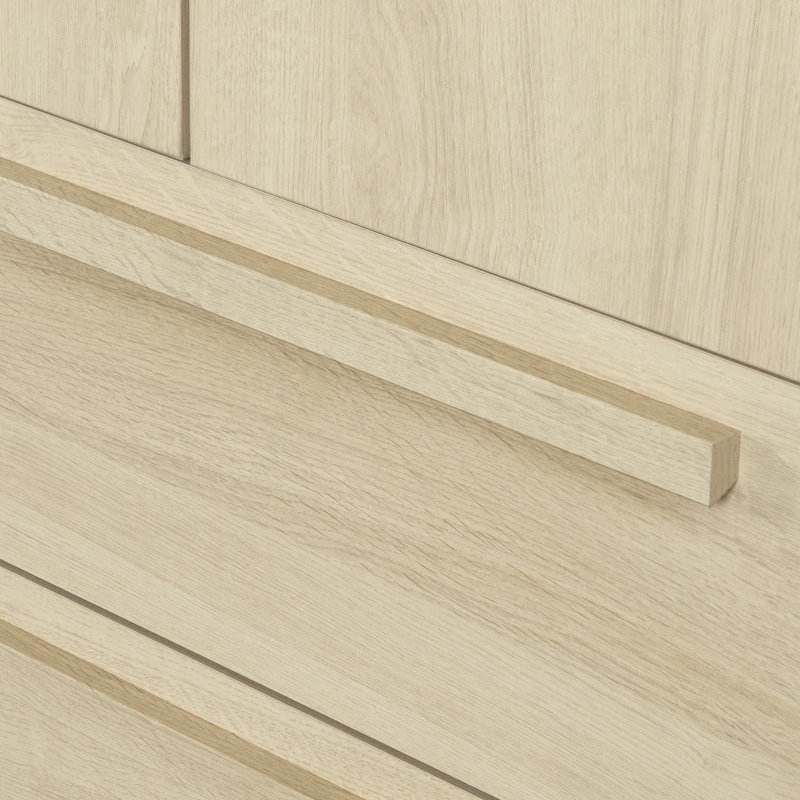 Acapella  Wardrobe Armoire With Doors And Drawers, Bleached Oak