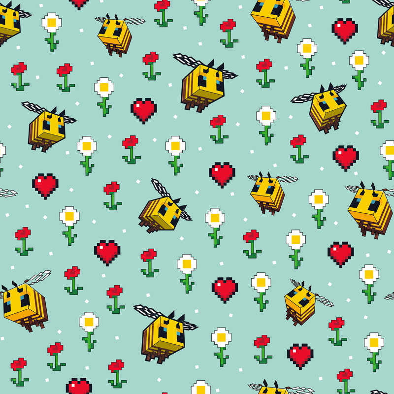 Papier peint adhésif Minecraft Busy Bee