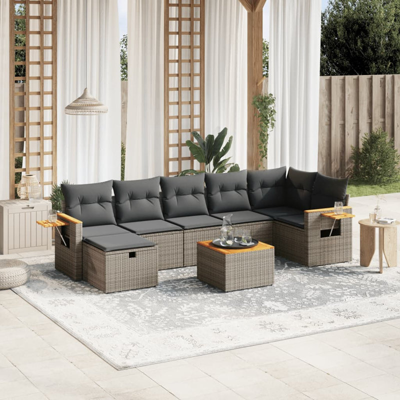Grand canapé modulaire en rotin PE Vidaxl