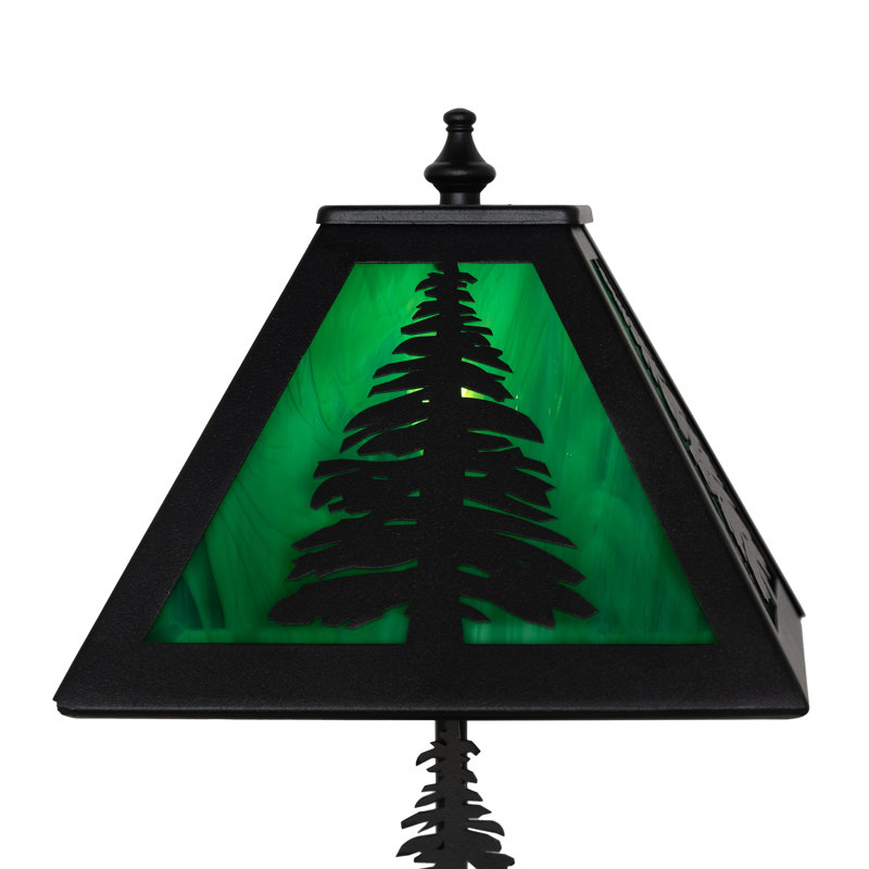 Lone Grizzly Bear Table Lamp, Emerald Green