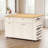 Kitchen Island with Storage Rolling Kitchen Island Cart with Drop Leaf Extension, Natural wood Top, Drawers, Spice Rack, Towel Bar, Mobile Kitchen Cart for Kitchen & Dining Room-129163897