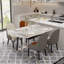 Champale Extendable Round Stone Top Metal Base Dining Table-1657638857