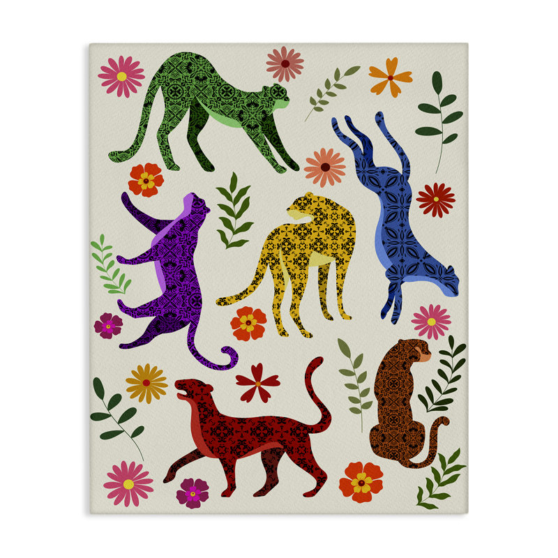 Art mural sur toile à motif de guépards Boho par Regina Moore, H 48 po x l 36 po
