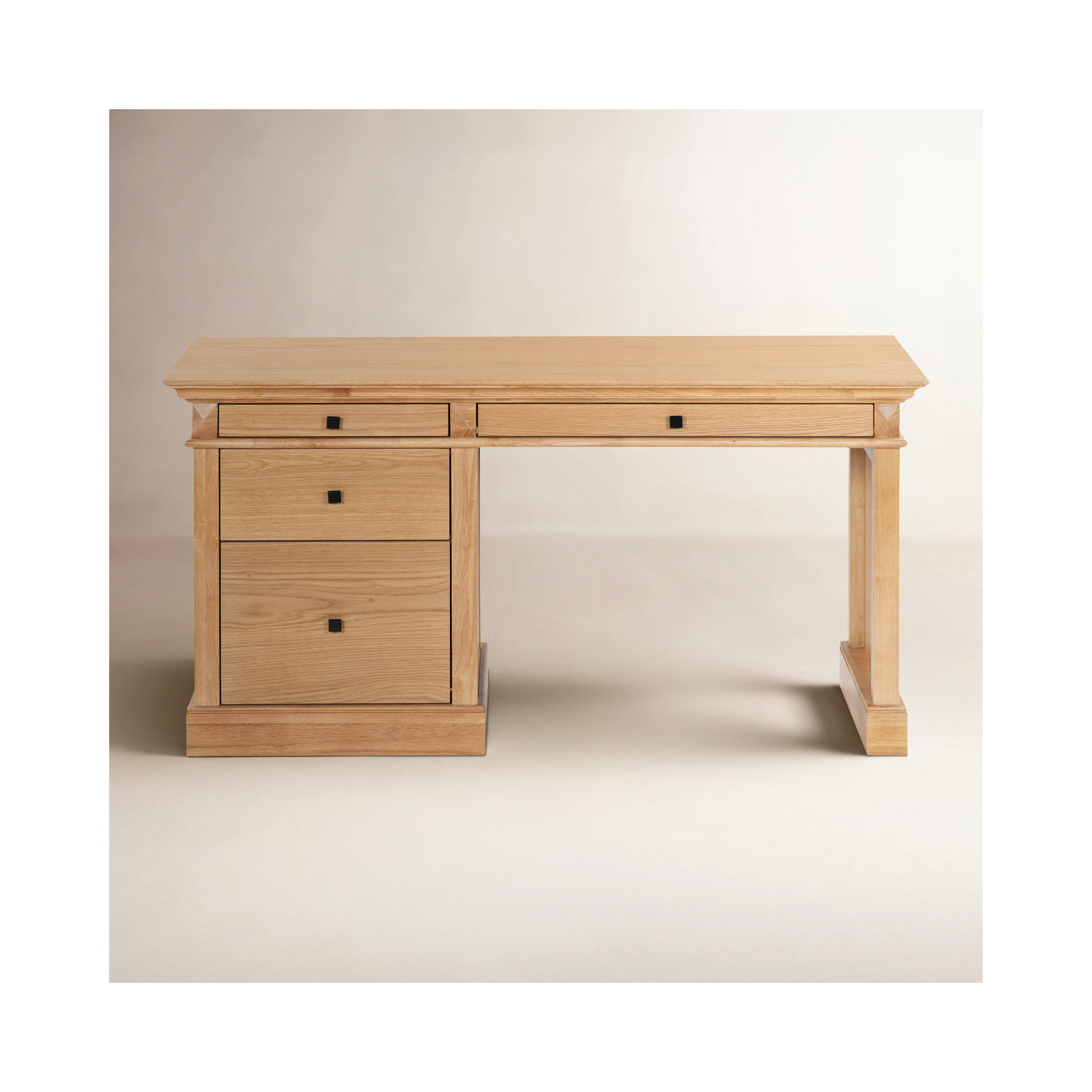 Shorecrest 4 Drawer Wood Desk, Natural Wood