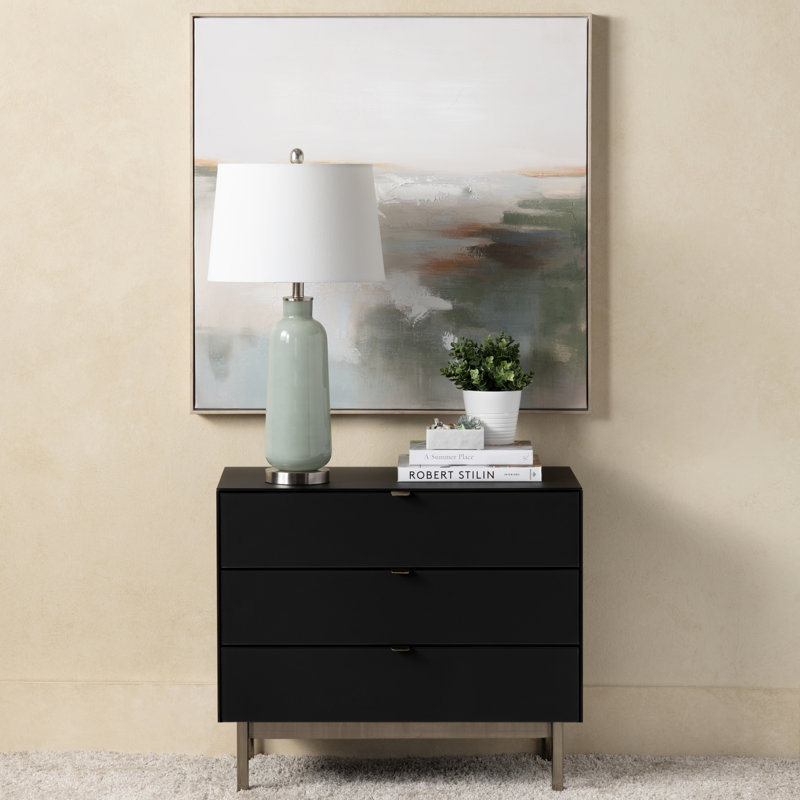 3 Drawer Black Accent Chest