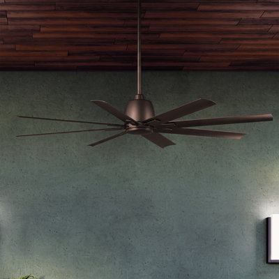 Ventilateur de plafond Kichler Breda de 65 pouces à 8 pales en bronze naturel satiné avec pales en bronze naturel satiné