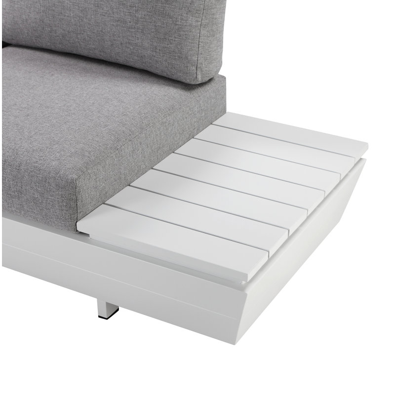 Yacht 3 Piece Outdoor Sectional Grey, Gray