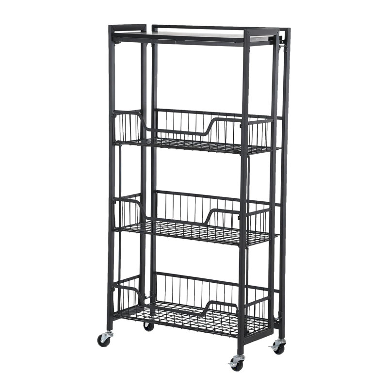 49.5 cm W Steel Storage Rack, Black
