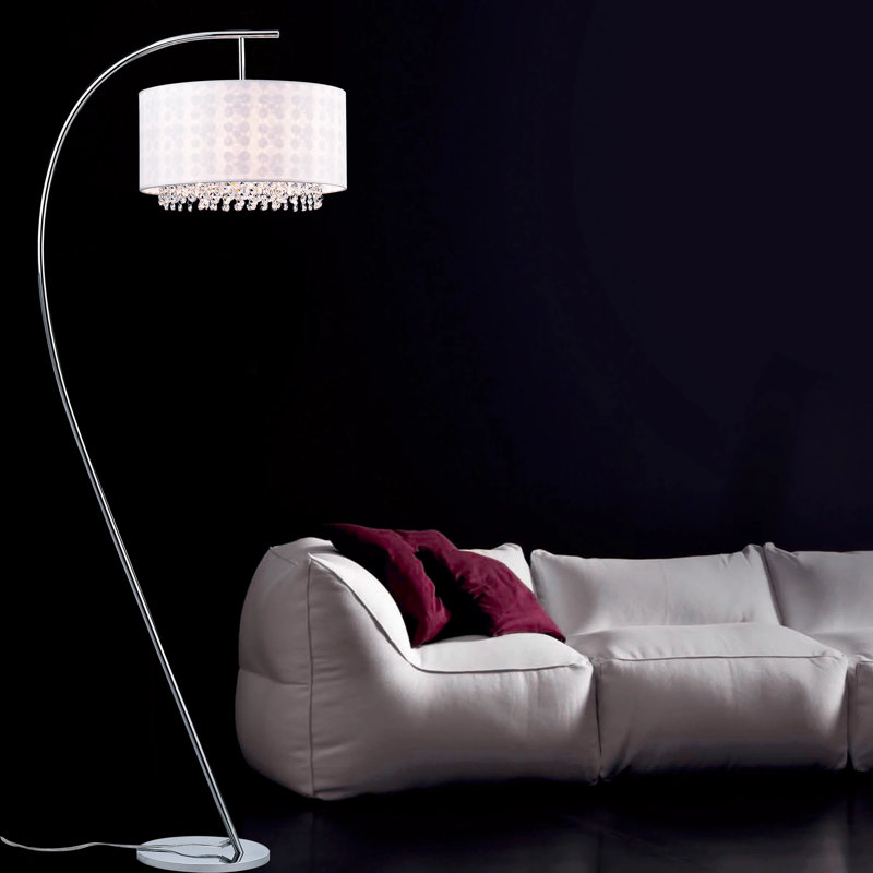 Mishler 49'' Chrome Arched Floor Lamp with Outlet