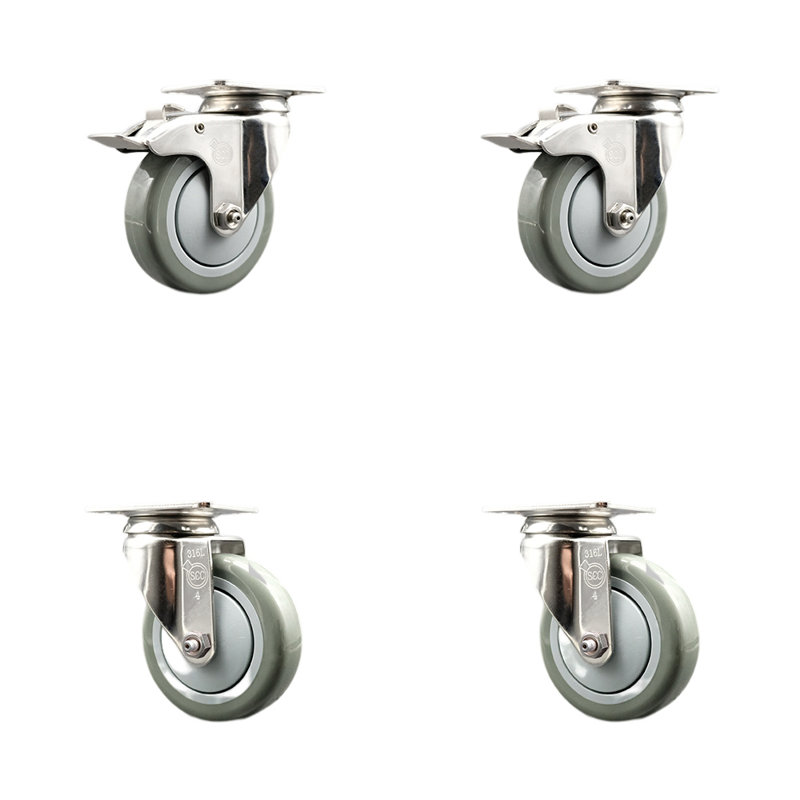 Polyurethane Casters, Gray