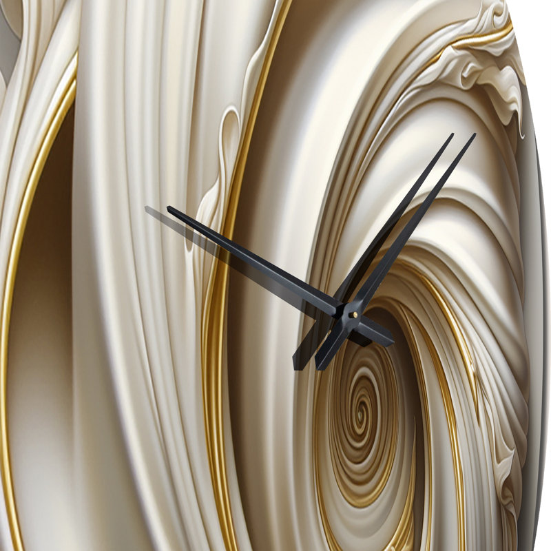 Horloge murale Tender White Whirling Vision - Abstract Spirals, Très grand