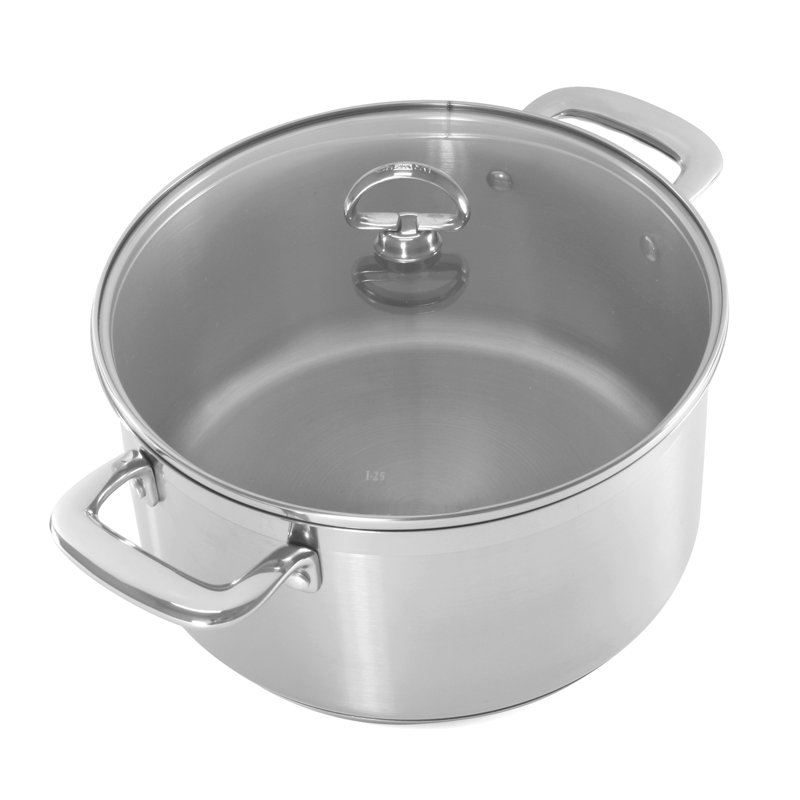 Chantal 6 Qt Stainless Steel Non-Stick Casserole with Glass Lid