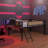 Metal Loft Bed Frame With Rectangular Desk, LED Loft Bed Frame With Storage Shelves-373128574