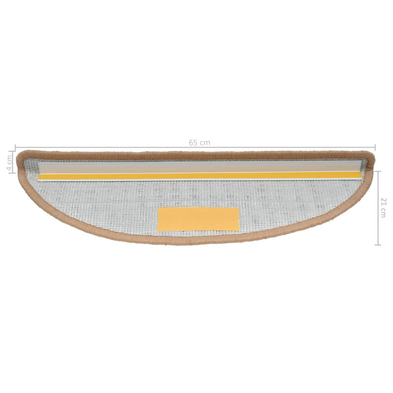 Carpet Stair Treads Beige 65x21x4 cm