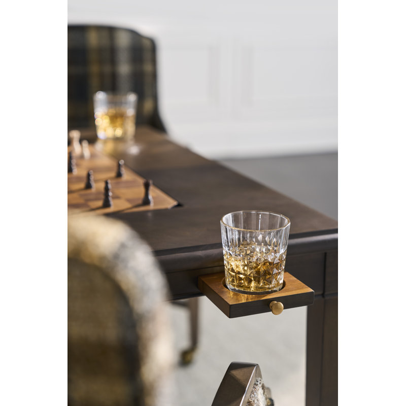 Oscar 38" 4 - Player Walnut Card Table with Cup Holders