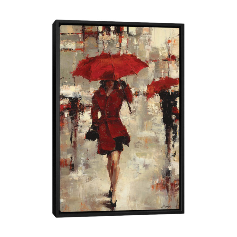« paris invitation », peinture sur toile tendue encadrée, Pas de tapis, H 26 po x l 18 po x P 1,5 po, Toile avec cadre noir