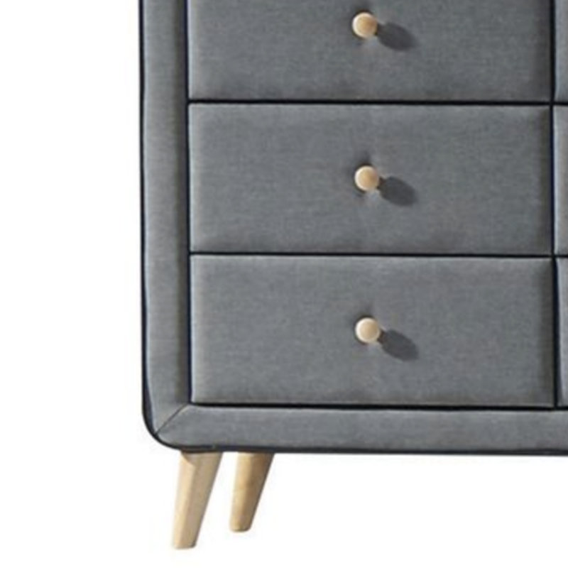 Commode en tissu gris clair Valda (Commode)