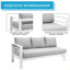 Ensemble de conversation modulaire en aluminium 4 pièces pour patio, canapé 7 places avec coussins et structure épais et table basse