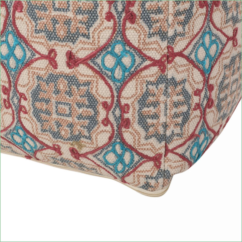 Repose-pieds fabriqué à la main Amelia | Tissu rustique | Multicolore | Multicolore | Tissu