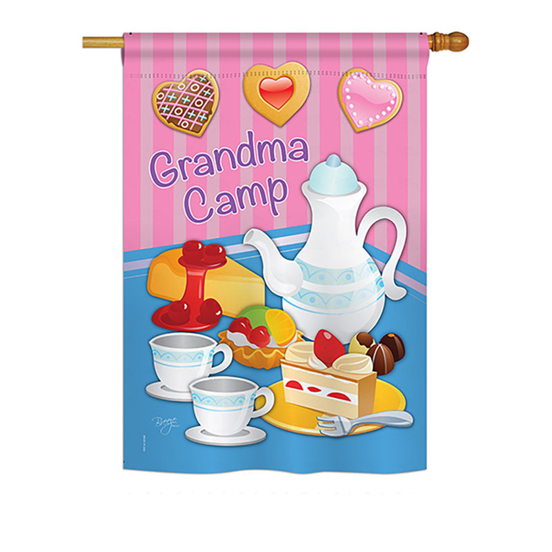 Drapeau pour maison 2 côtés en polyester grand-mère camp, H 18,5 po x l 13 po