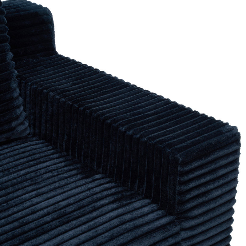 72.2'' Corduroy Sofa, Velours côtelé noir