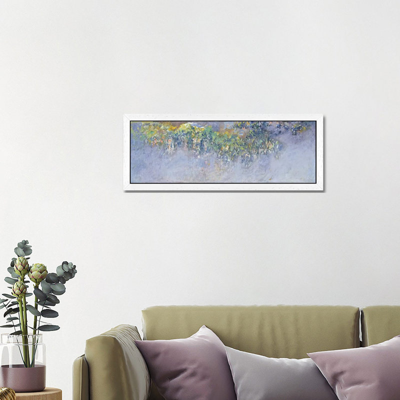 Wisteria, 1919-20 by Claude Monet - Panoramic Painting on Canvas, 152.4 cm H x 50.8 cm W, White Framed