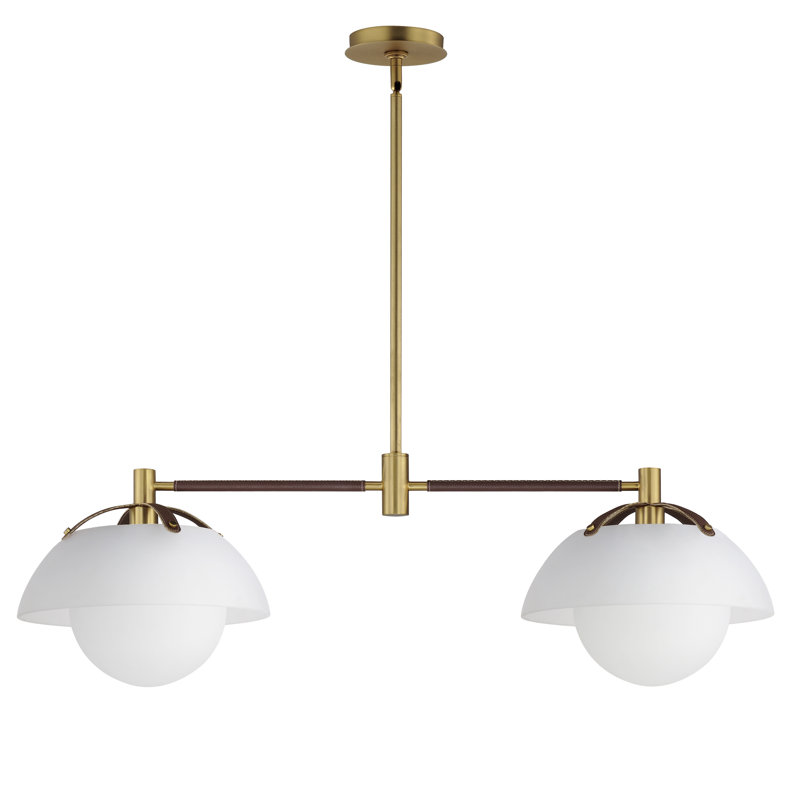 Domain 2 - Light LED Pendant, Frosted, Natural Aged Brass