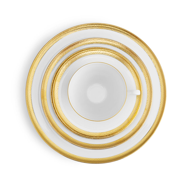 Smith Handmade Porcelain Dinnerware Set, Gold