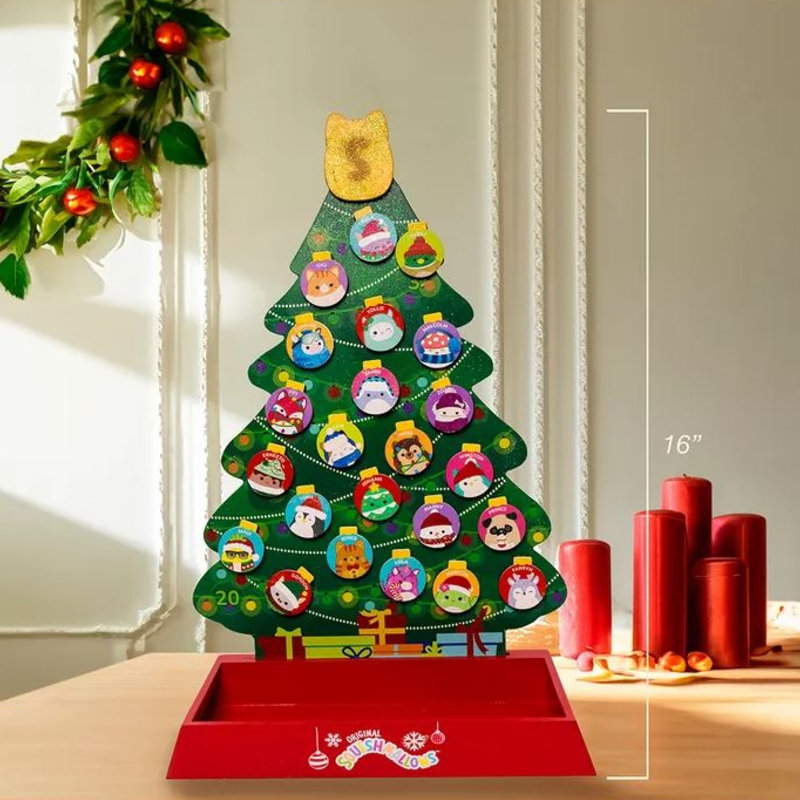 Kurt Adler Squishmallows Character Advent Calendar, Christmas Tree, 16"