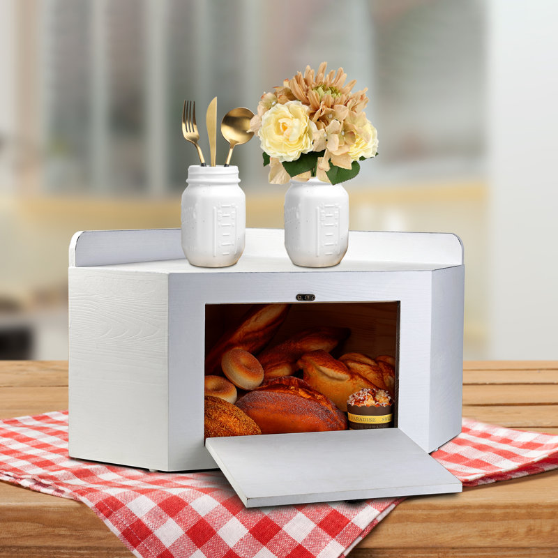 Contenant alimentaire en bois Dhruven, Blanc