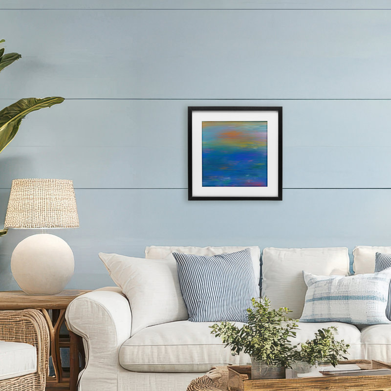 «South Sea Abstraction», reproduction sous verre encadrée, conception par Atelier Posters, H 13 po x l 13 po