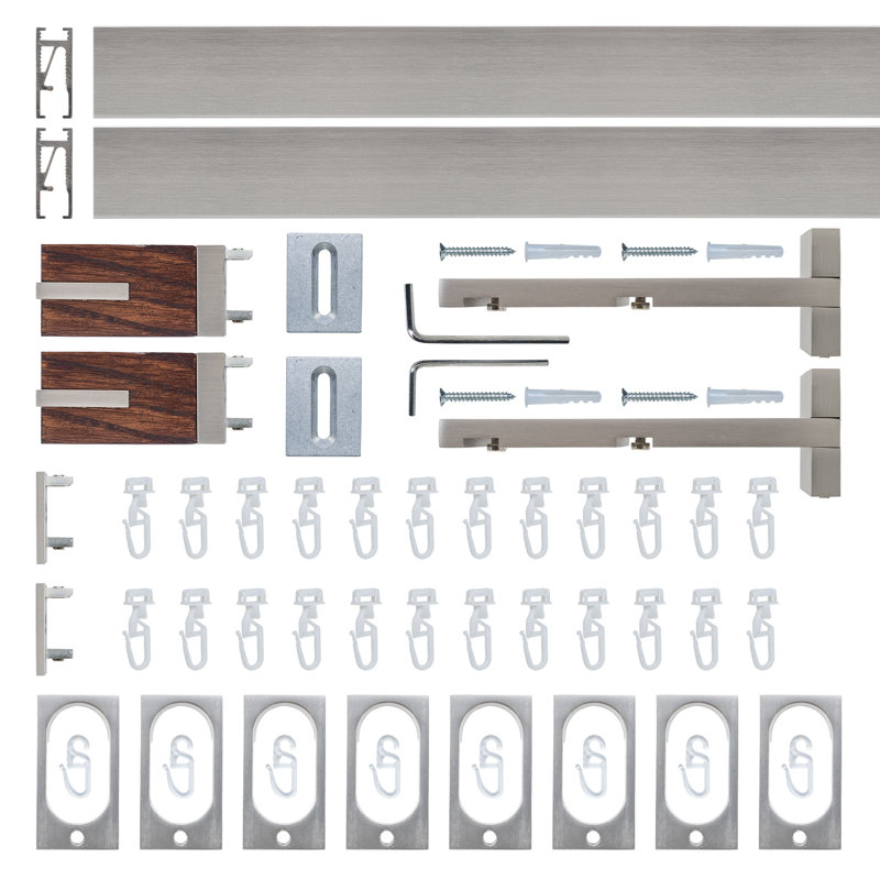 Curtain Track Set, 5cm H x 133cm W x 15.7cm D