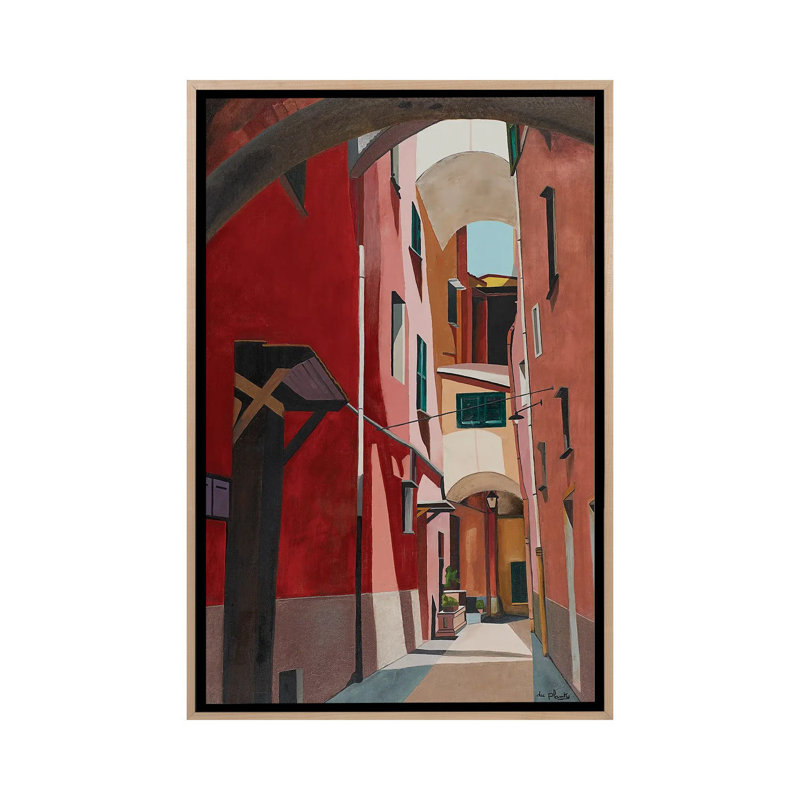 Porto Maurizio, Italy, Natural Wood Floater Framed Canvas, No Mat, 60" H x 40" W x 1.5" D