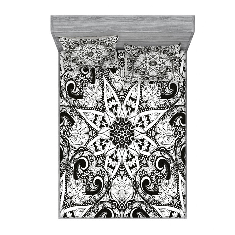 Ensemble de literie Eastern Lace Like Universe, Ensemble de draps pour lit double avec un drap-hou