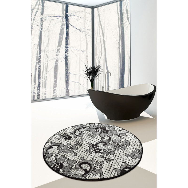 Tapis de bain de qualité supérieure, diamètre de 39,4 pouces, 100% polyester, antiallergique, anti-poussière et antitache, surface antidérapante | Lavable à la machine à 86 ° F, 700 g / m² | Doux et durable pour la sécurité et le confort de la salle de bain